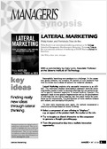 Lateral thinking and marketing innovation