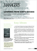 Learning from Sony's success