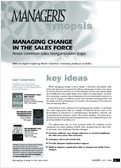 Managing change in the sales forces