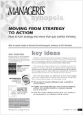 Moving from strategy to action