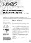 Focus your company's innovation strategy