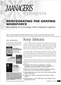 Reintegrating the graying workforce