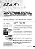 Turn the board of directors into a real performance driver