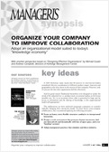 Organize your company to improve collaboration