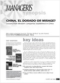 China, El Dorado or mirage?