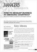 How to develop business in emerging countries?