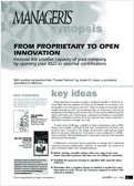 From proprietary to open innovation