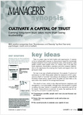 Cultivate a capital of trust