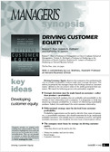 Manage your customer equity