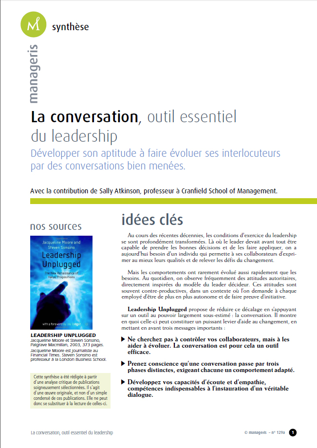 La conversation, outil essentiel du leadership